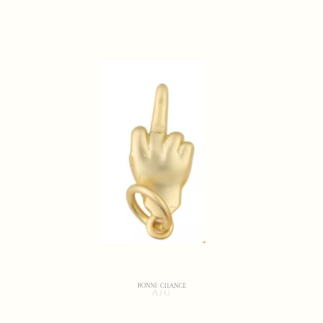 Gold Middle Finger Charm